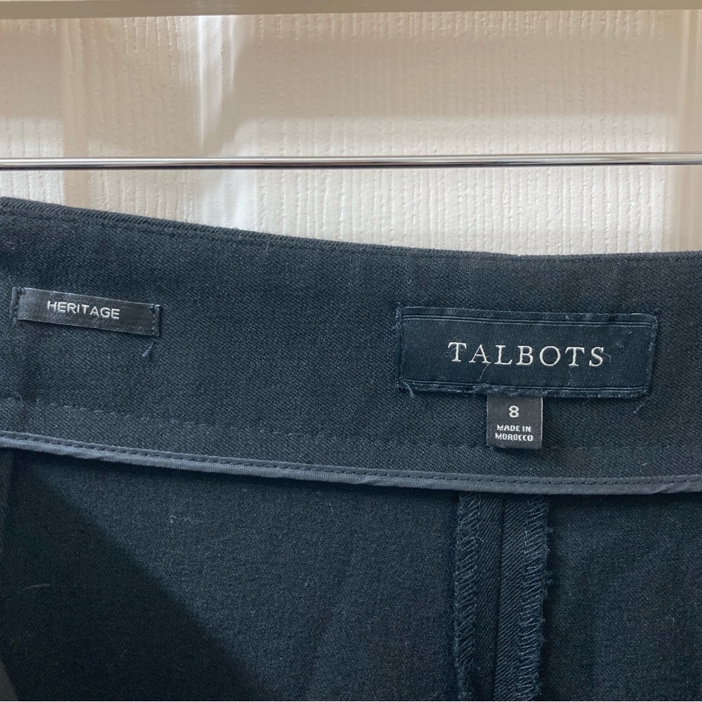 Talbots Women’s Heritage Black High Rise Straight Leg Trousers Pants 8 Short - Picture 2 of 9